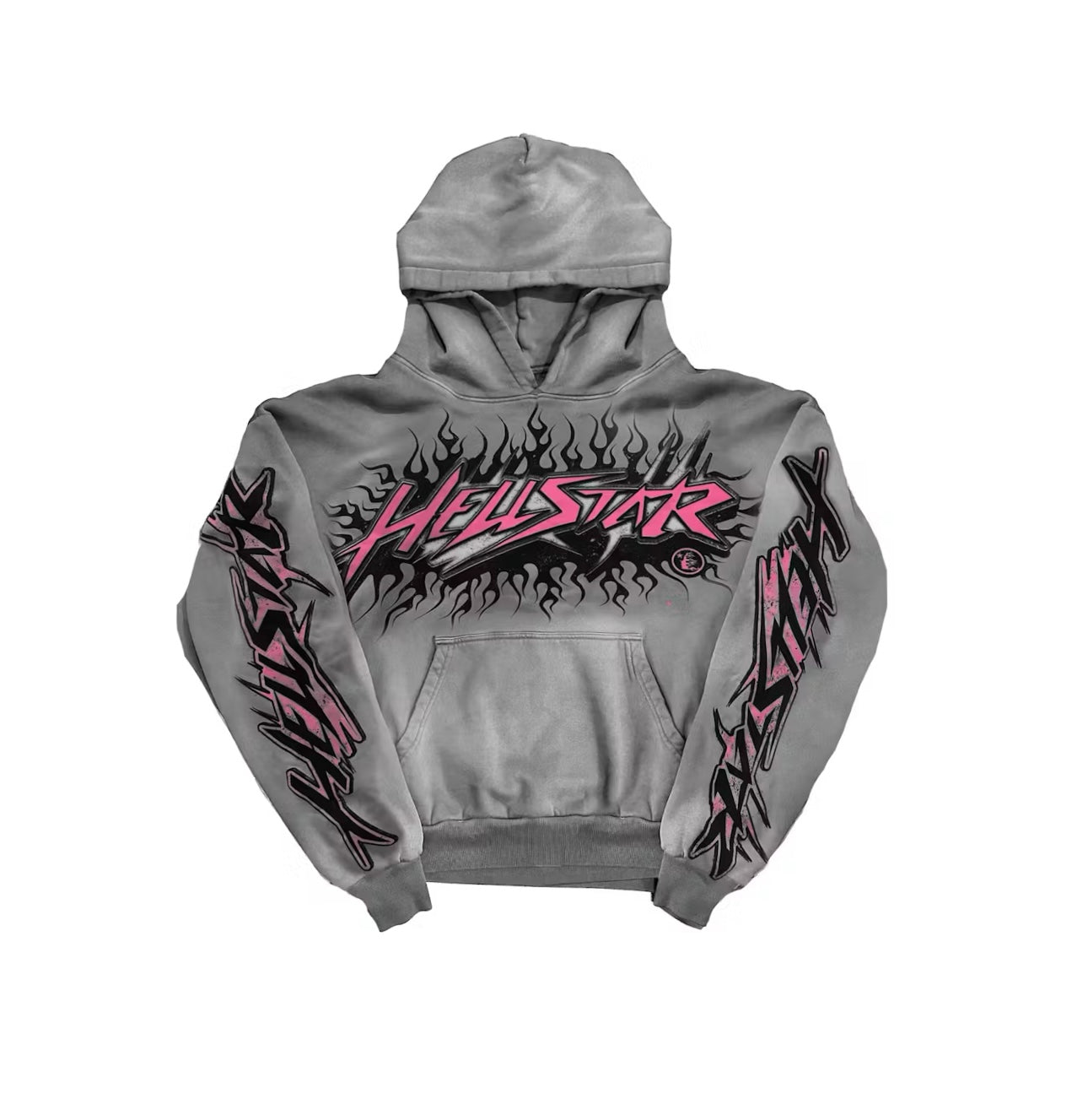 HELLSTAR (hoddie gray with pink)